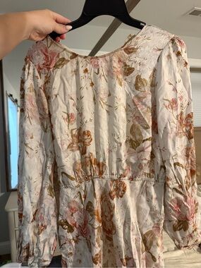 Auguste The Label Cream Floral Midi Dress